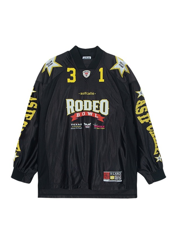 [as if CALIE] RODEO FOOTBALL JERSEY - BLACK