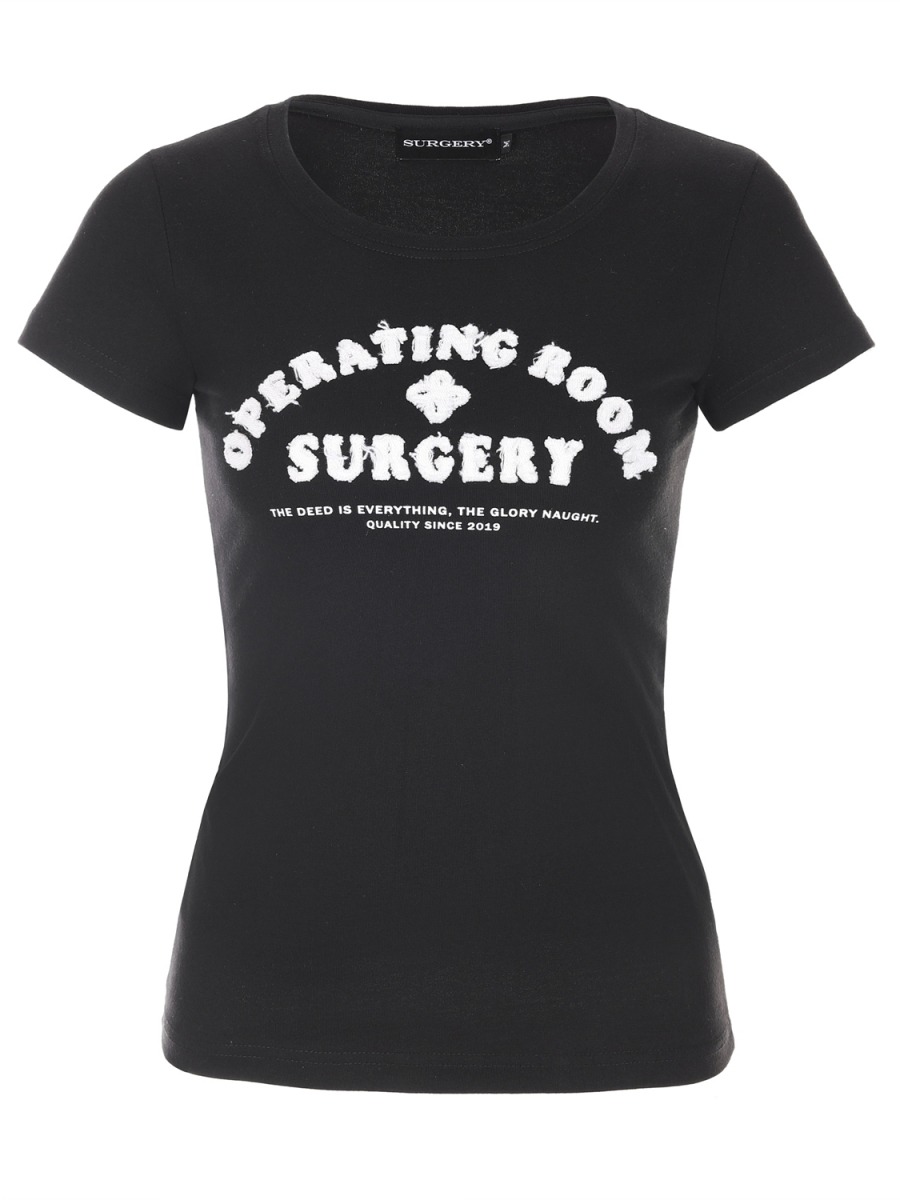 [SURGERY] surgery slim fit patch women t-shirt - black