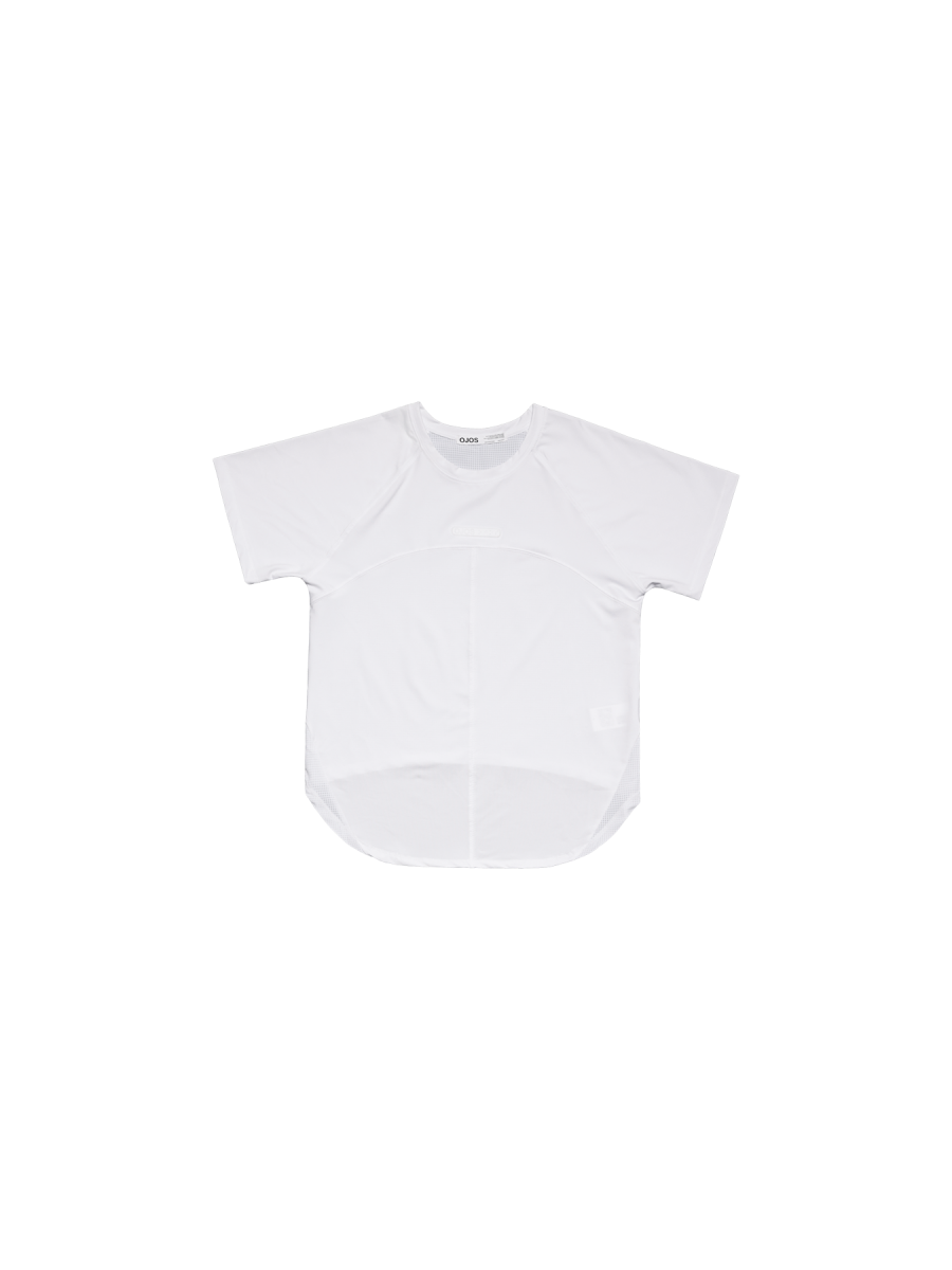 [OJOS] Cropped back jersey t-shirt - White
