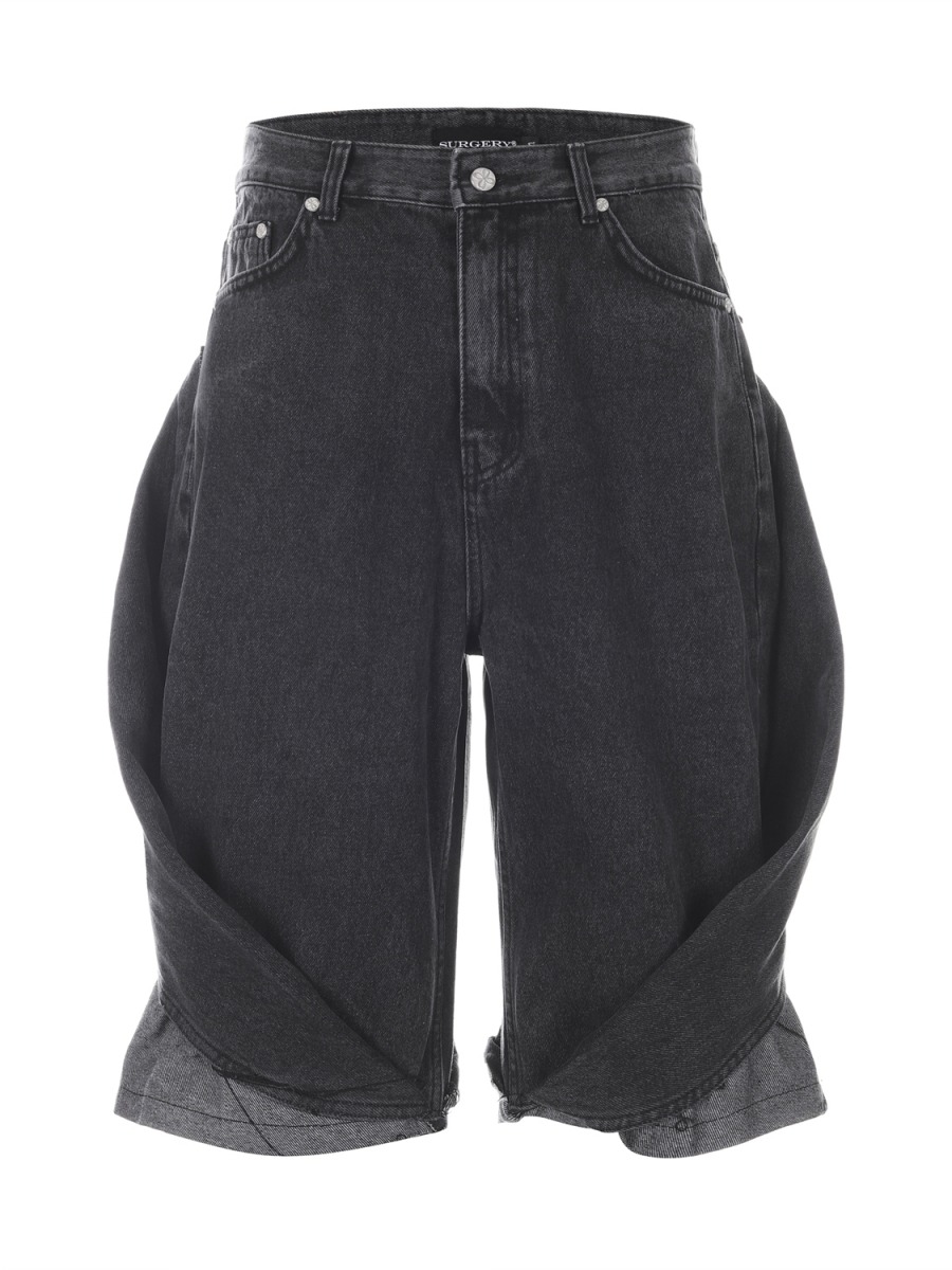 [SURGERY] surgery bermuda folding pants &#039;black&#039;