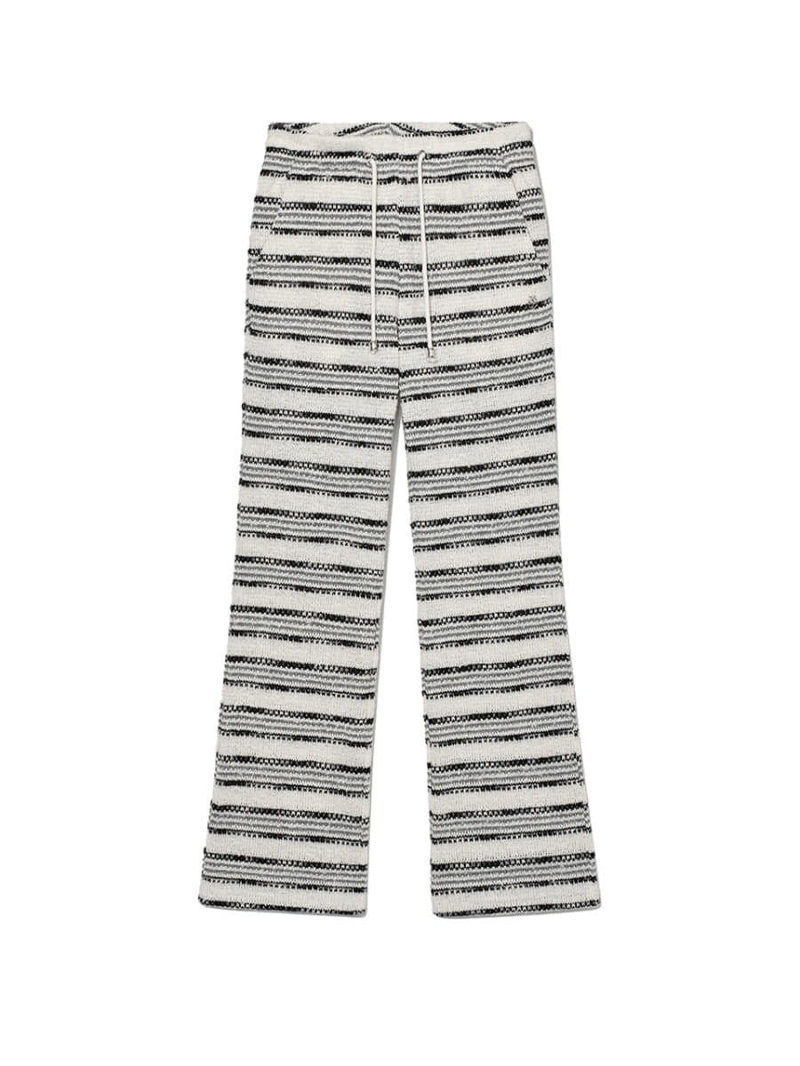 [KIJUN] Striped Knit Pants - White Stripe