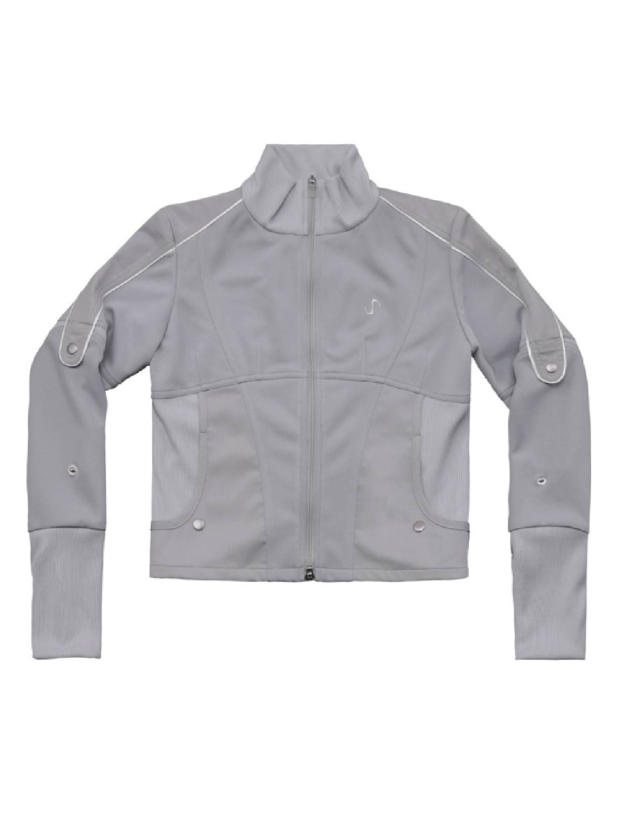 [OJOS] Epaulet Jersey Jacket - Grey