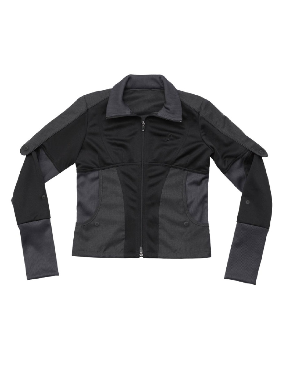 [OJOS] Epaulet Jersey Jacket - Black