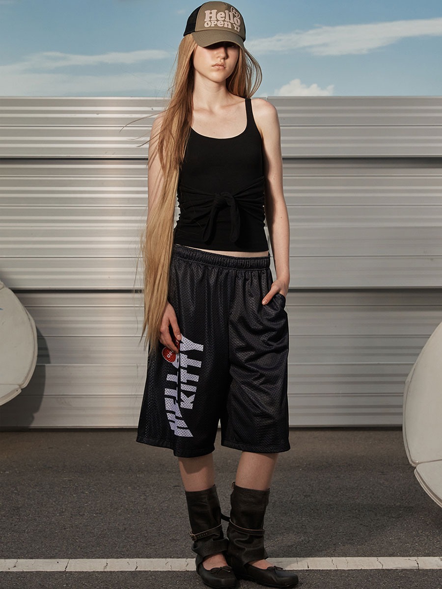 [OPEN YY] KNOTTED SLEEVELESS - BLACK